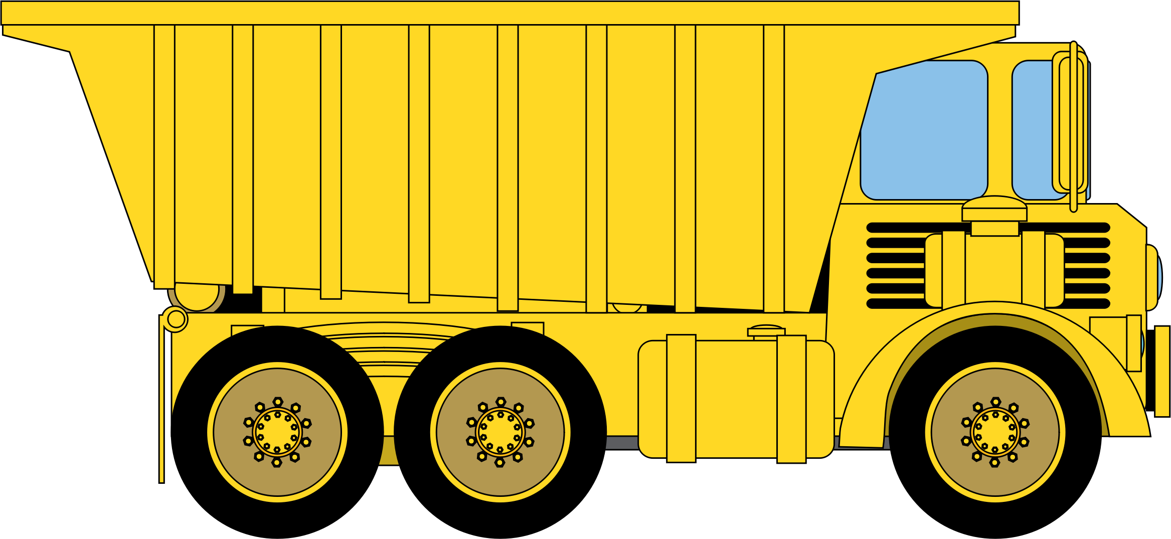 Car Dump Truck Pickup Truck Nissan Navara - Yellow Dump Truck Clipart (1629x750), Png Download
