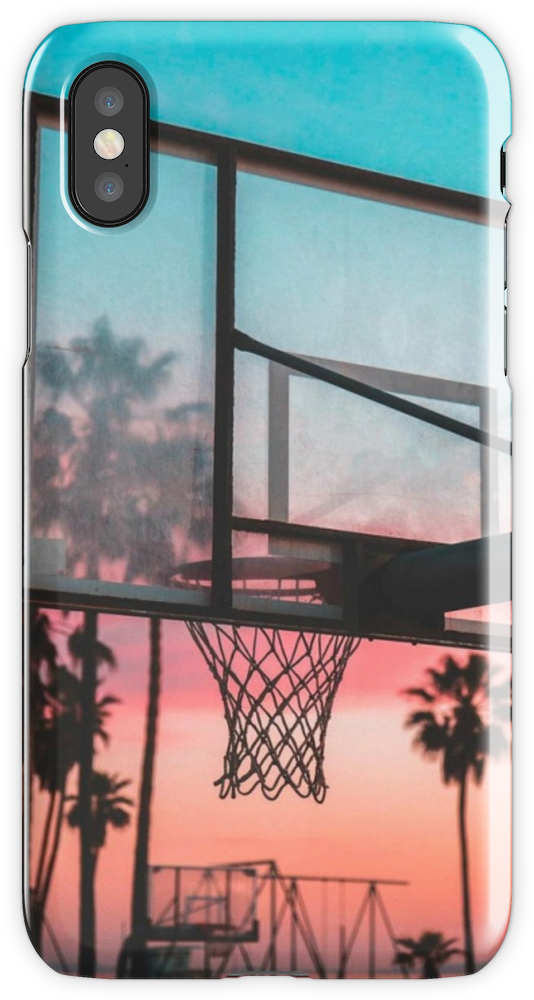 Basketball Hoop With Sunset (750x1000), Png Download