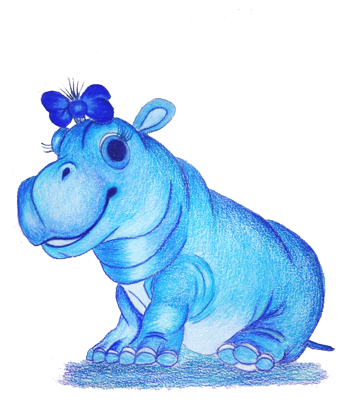 Lápiz De Color - Hippopotamus (720x960), Png Download