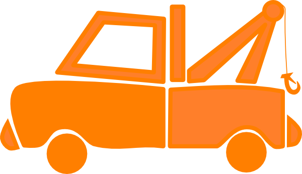 Orange Dump Truck Clip Art - Tow Truck Clip Art (600x346), Png Download