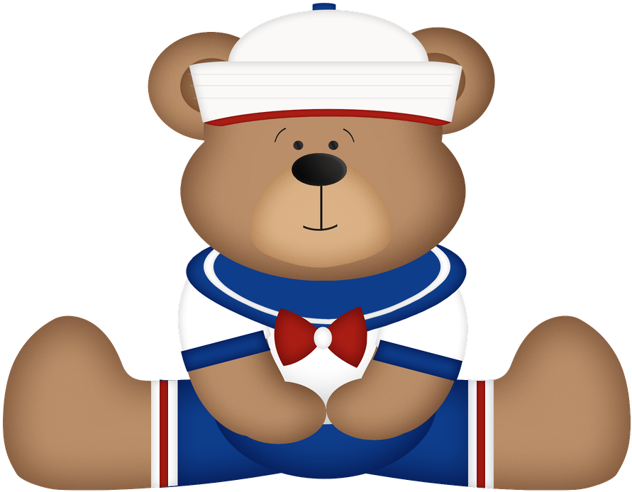Bear Bowtie Cliparts - Bear Sailor Png (900x900), Png Download