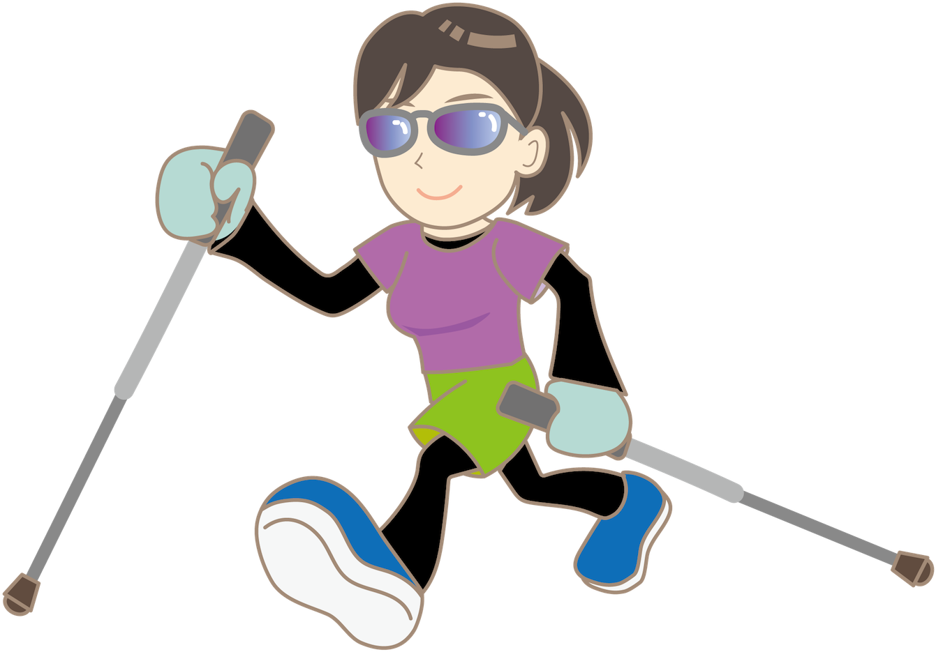 Nordic Walking Poles Clip Art Transprent Png - Nordic Walking Png (1600x1138), Png Download