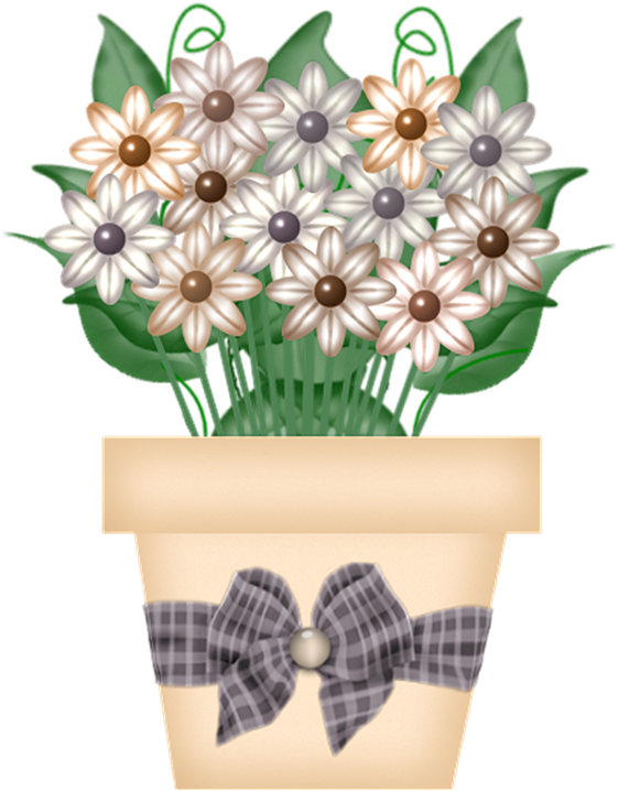 Flowers In Pot - Flower (628x800), Png Download