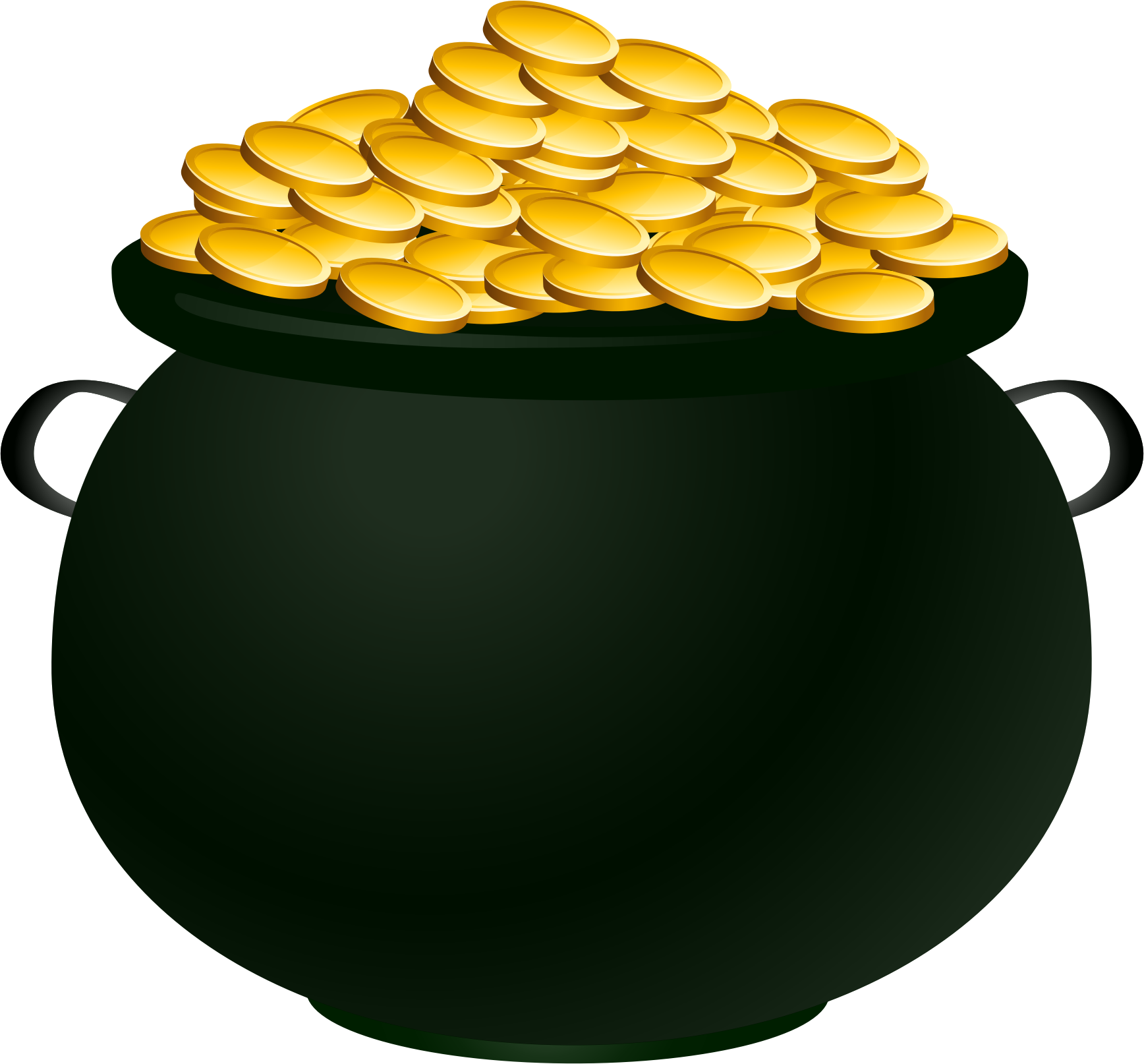 Pot Of Gold Png Vector Free Download - Riches Clipart (1736x1614), Png Download