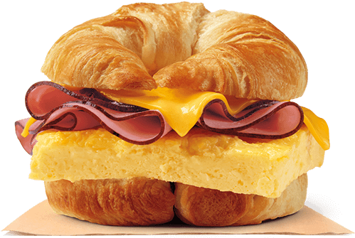 Ham, Egg & Cheese Croissan'wich® - Burger King Croissan Wich (500x540), Png Download