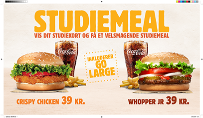 Burgerking Studierabat Meal 39kr Fredericia Tilbud - Student (640x235), Png Download