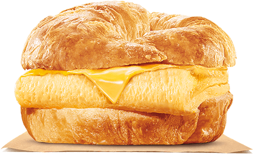 Egg & Cheese Croissan'wich® - Burger King Breakfast Sandwiches (500x540), Png Download
