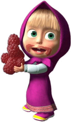 Masha Eating Raspberries Png - Masha Y El Oso Con Movimiento (296x500), Png Download