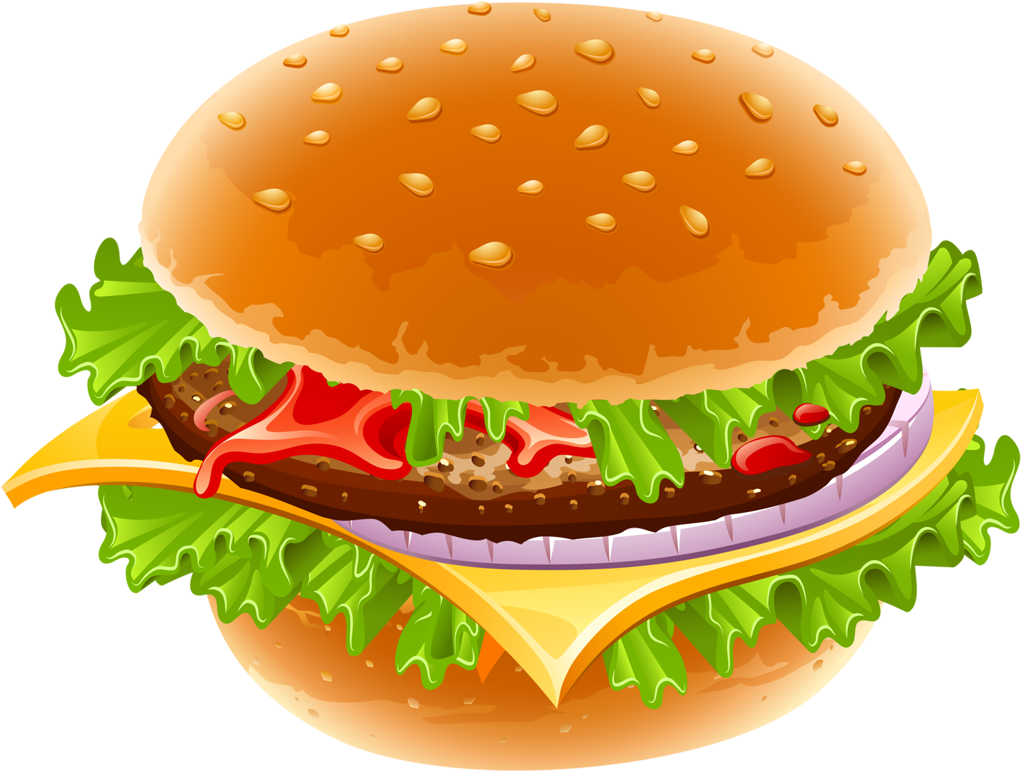 Яндекс - Фотки - Hamburger Ingredients Clipart (1600x1320), Png Download