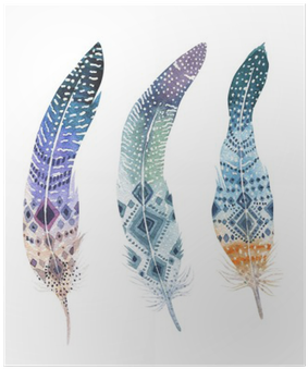 Hand Drawn Watercolor Paintings Vibrant Feather Set - Blue Feathers Backpack By Jenisestandish (400x400), Png Download