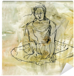 Meditation Wall Mural • Pixers® • We Live To Change - Ink (400x400), Png Download
