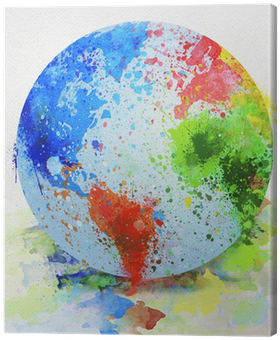 Globe Painting (400x400), Png Download