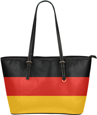 German Flag Colored Stripes Leather Tote Bag/small - #lamonki Leather Tote Bag (500x500), Png Download