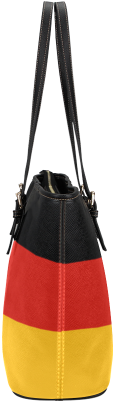 German Flag Colored Stripes Leather Tote Bag/small - Tote Bag (500x500), Png Download