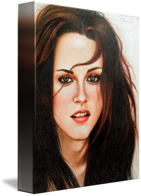 Original Portrait Drawing Of Kristen Stewart By Prapatsorn - Drawing (468x650), Png Download