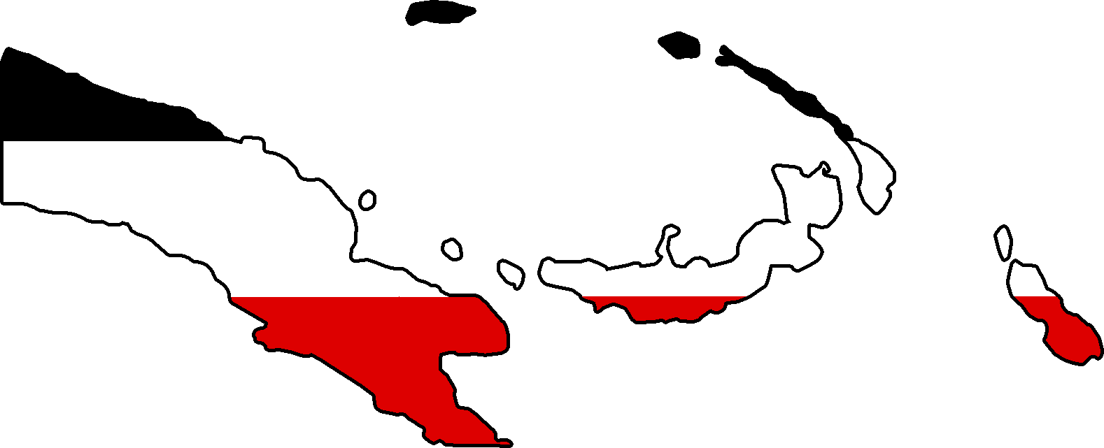 Flag Map Of German New Guinea - German Empire Flag Map (1578x641), Png Download