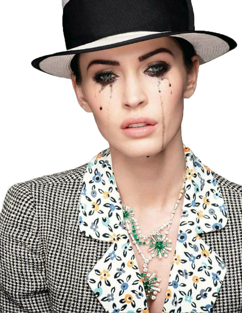 Megan Fox - 眼 妝 花 掉 (792x1024), Png Download