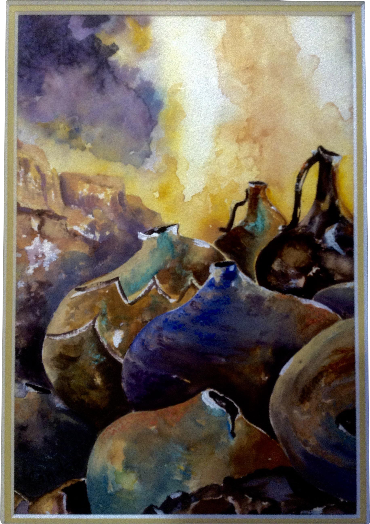 Loni Conder, Watercolor And Acrylic Painting Of Clay - Watercolor Painting (2048x2048), Png Download