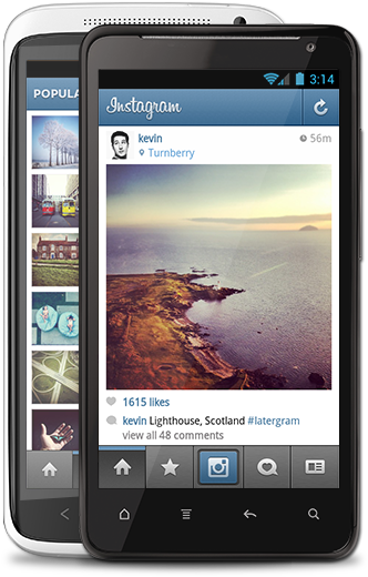 Instagram On A Phone Screen (360x540), Png Download