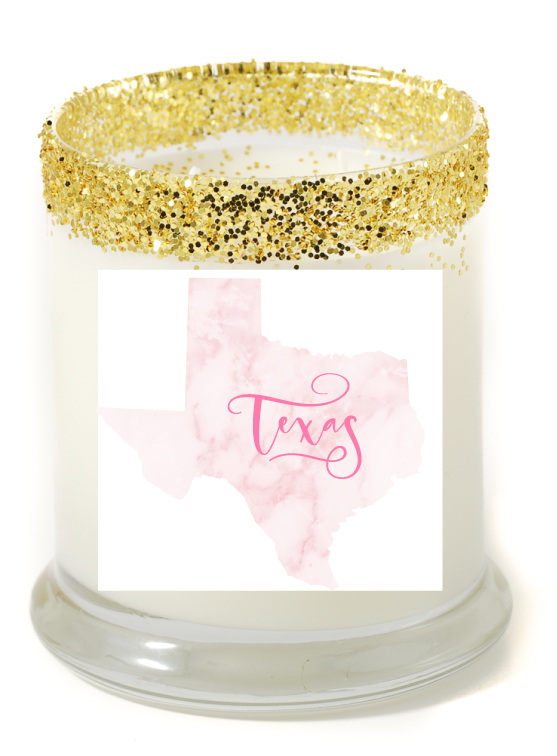 State Pink Marble Personalized Candle - Candle (792x792), Png Download