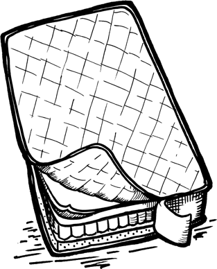 Mattress Infographic Image - Mattress Clipart Black And White (313x388), Png Download