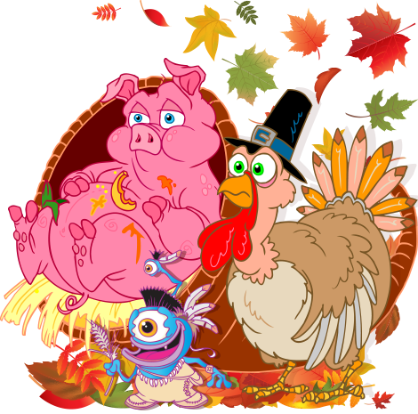 Animated Thanksgiving Is A Kidoons Holiday Site - Falling Leaves (470x465), Png Download