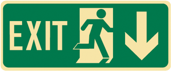 Brady Glow In The Dark And Standard Floor Exit Symbol - Exit And Evacuation Floor Signs - Exit Man/rr Arr/r (800x800), Png Download