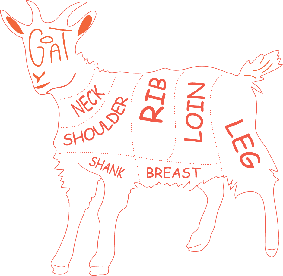 Goat Loin Roast/saddle - Calf (938x917), Png Download