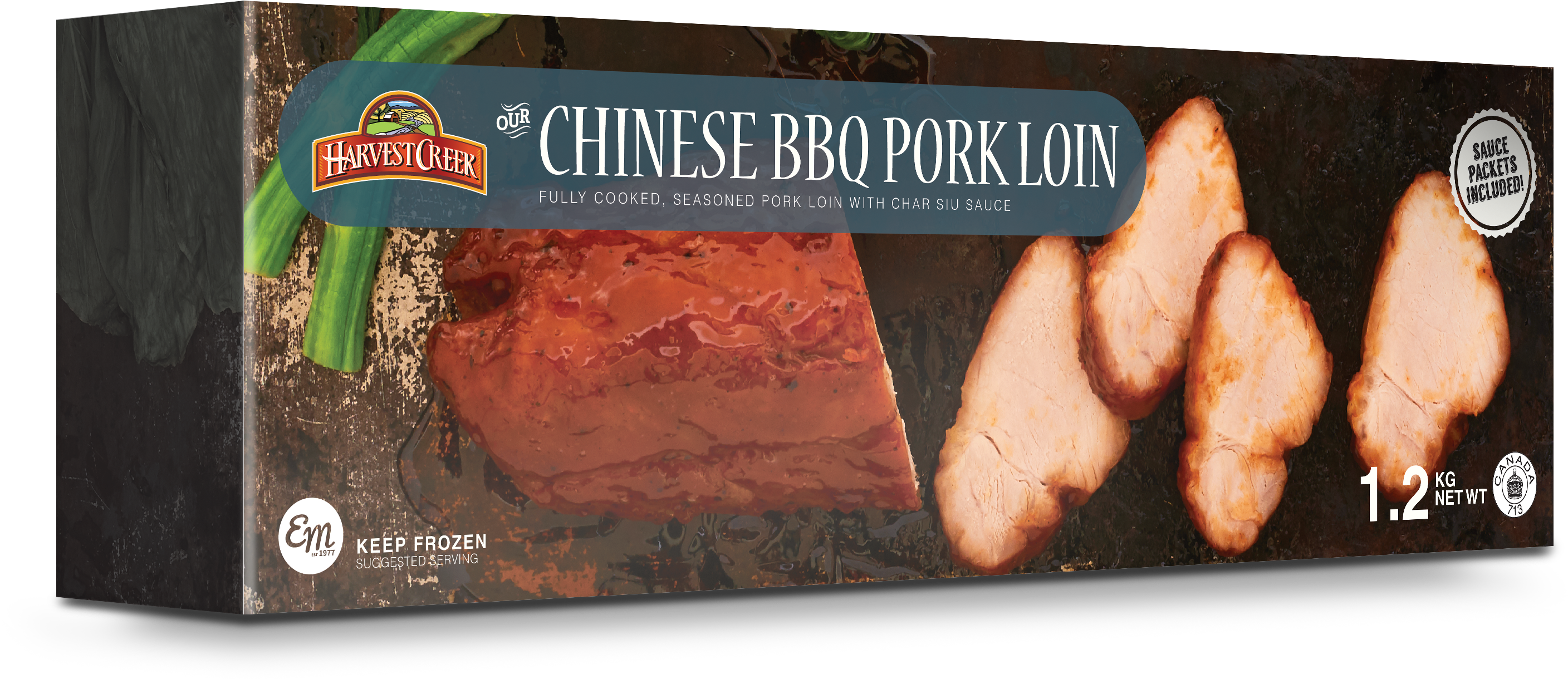 93615 Hc Charsiu - Frozen Chinese Bbq Pork (3020x1309), Png Download