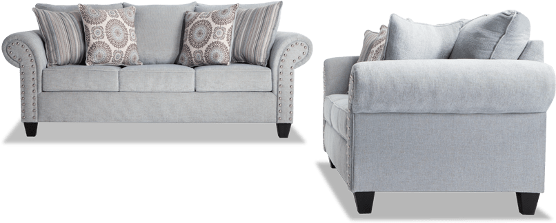 Artisan Sofa Set - Bobs Furniture Artisan Blue (850x534), Png Download