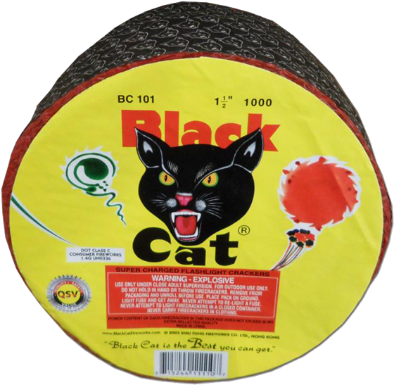 Firecrackers Roll - Fireworks Black Cat (600x600), Png Download