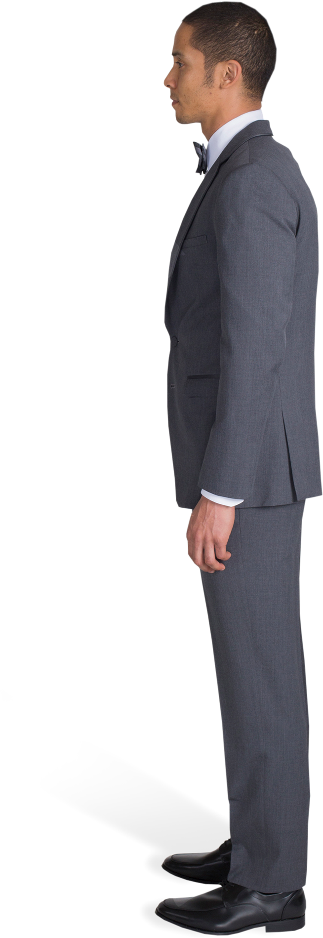 Charcoal Gray Notch Lapel Suit - Suit Pants Side View (1188x1980), Png Download