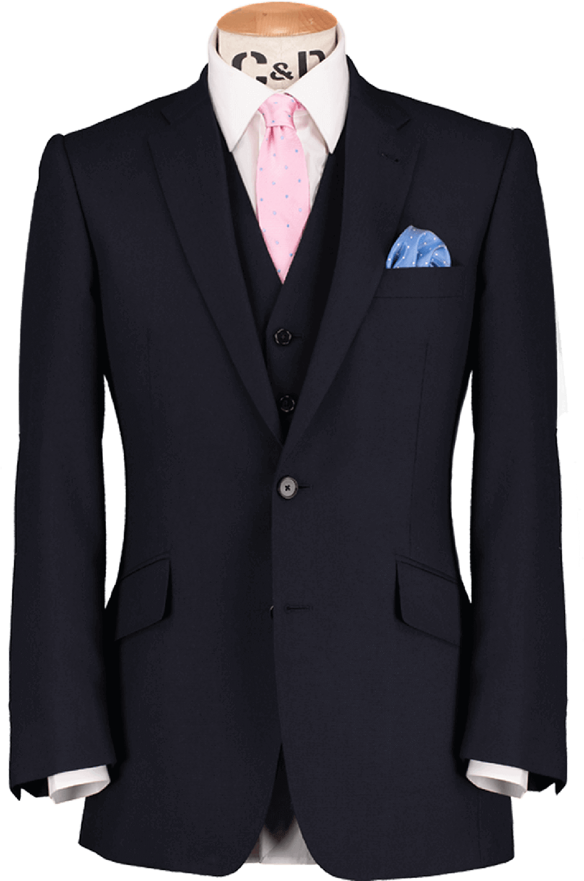 Three Piece - Navy Blue - Three Piece Coat Png (1419x2128), Png Download