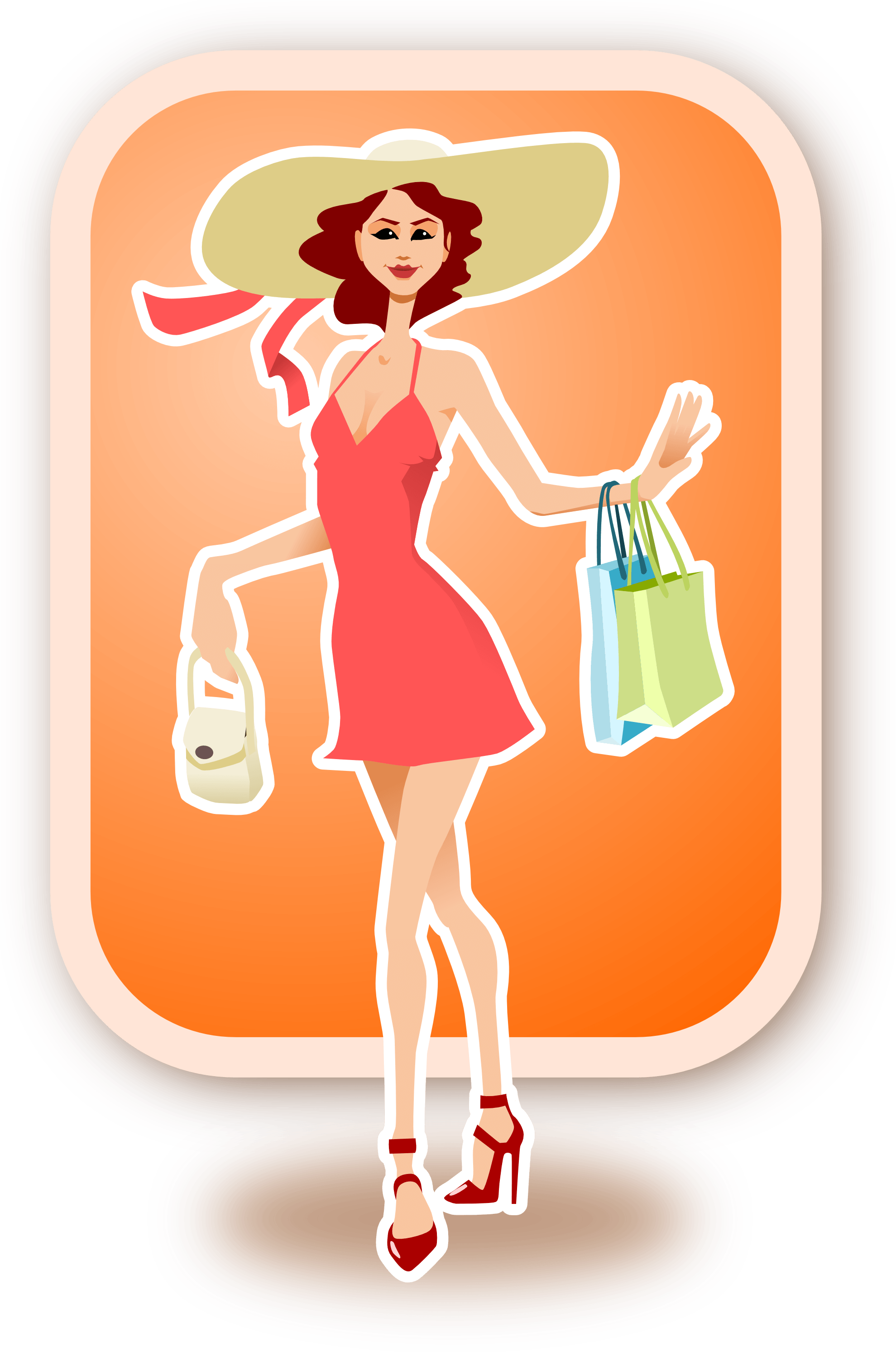 Girl Shopping Clipart Transparent - Shopping (1979x2985), Png Download
