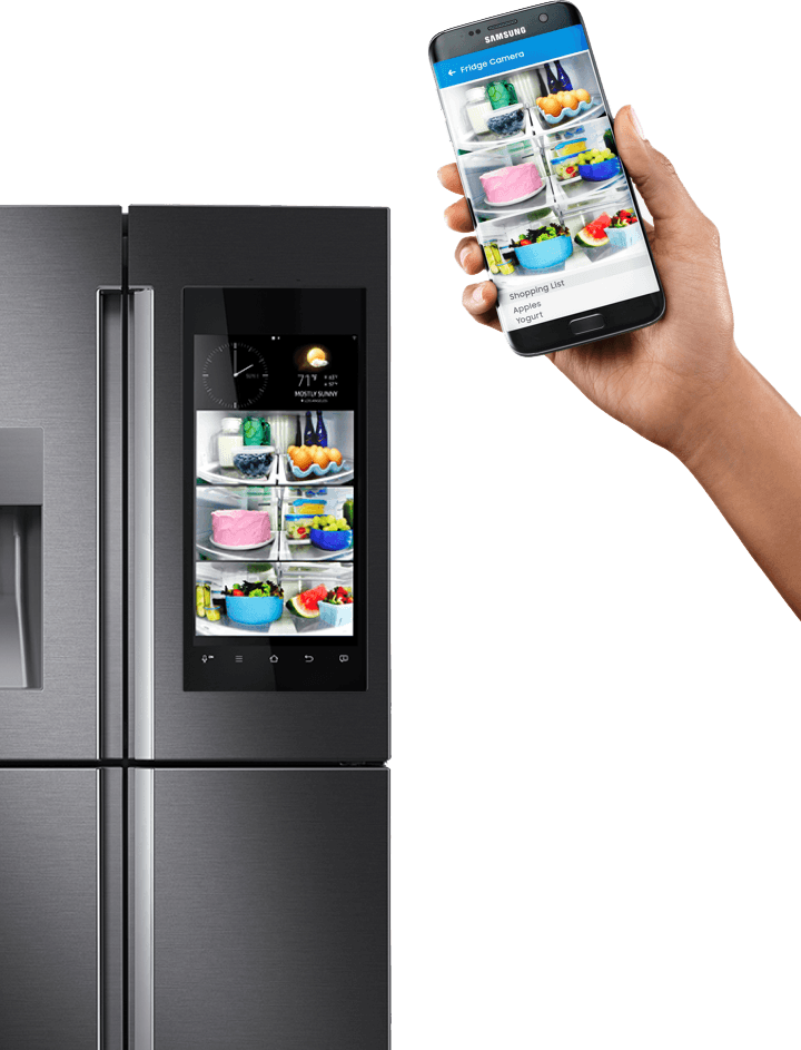 Samsung Family Hub Refrigerator - Samsung Internet Fridge (720x943), Png Download