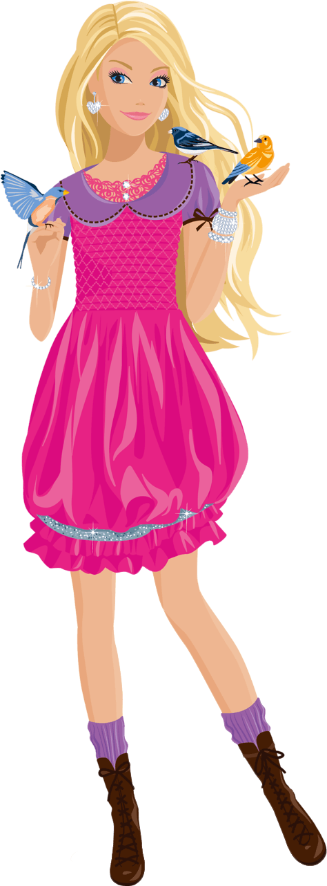 Animated Barbie Clipart - Barbie Clipart Png (570x1326), Png Download
