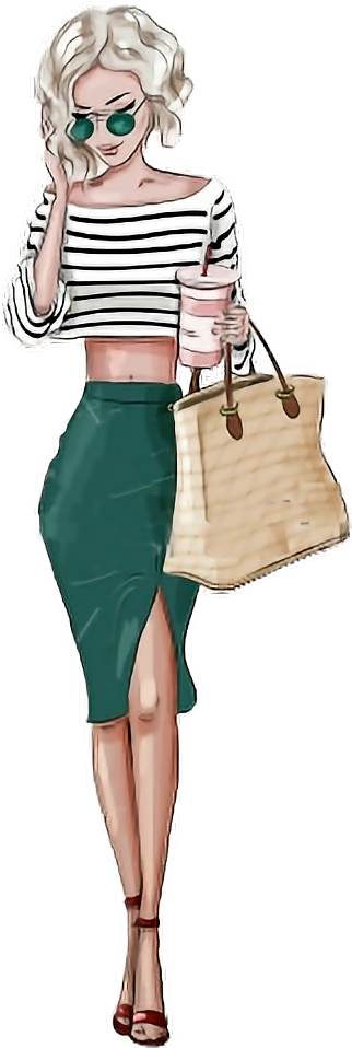 Girl Clipart Shopping - Blonde Girl Illustration (1024x1024), Png Download