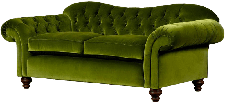 Green Velvet 4 Seat Sofa (800x400), Png Download