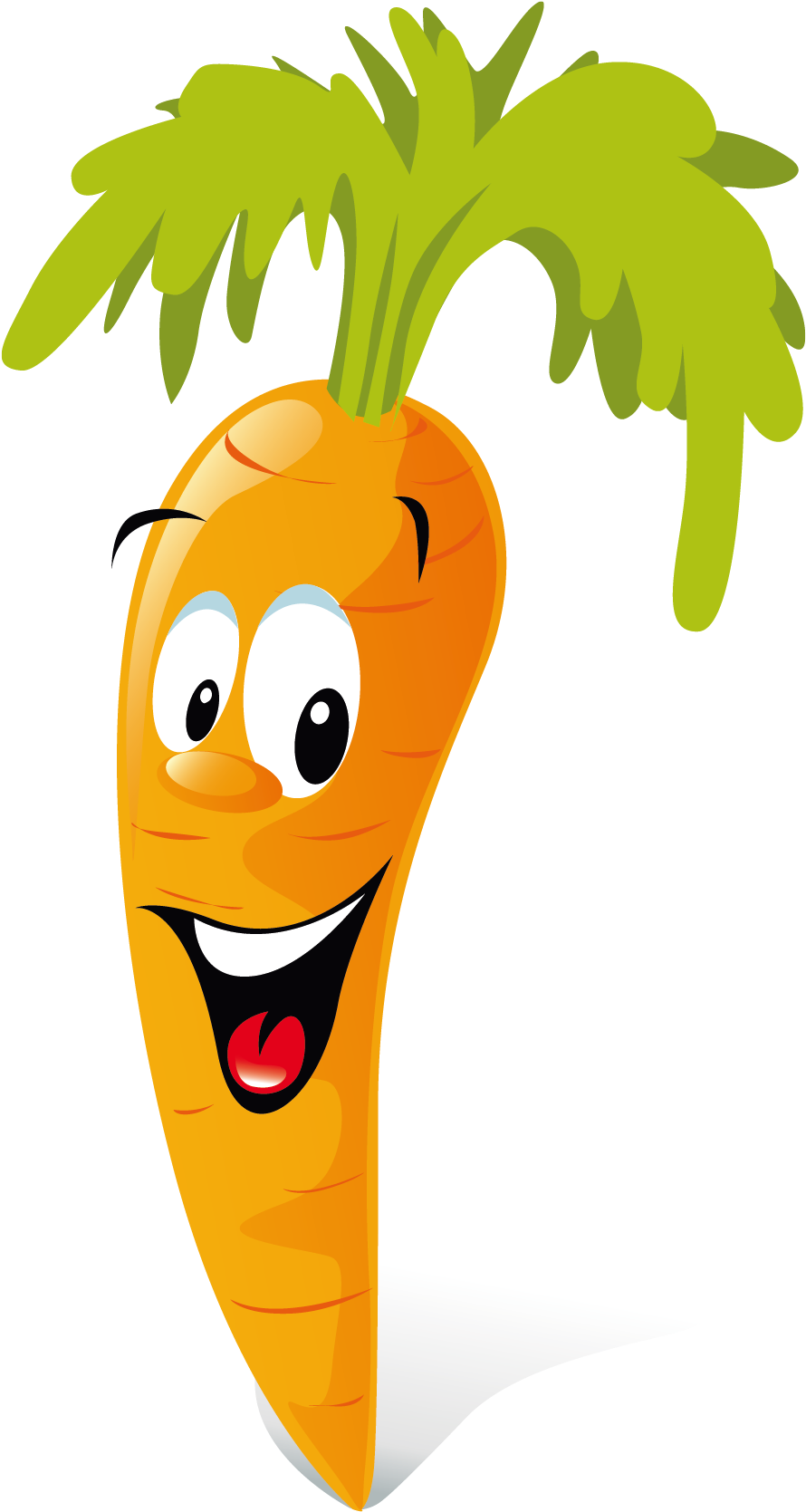 Carrot Animation Vegetable Clip Art - Vegetables With Face Clipart (890x1669), Png Download