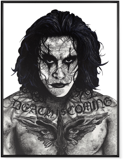 Drawn Joker The Crow - Crow Brandon Lee Tattoo (600x600), Png Download