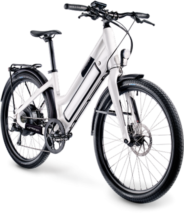 E Bike Showroom 586x502px St1 White Lady Front - Stromer St1 Platinum Sport (858x736), Png Download