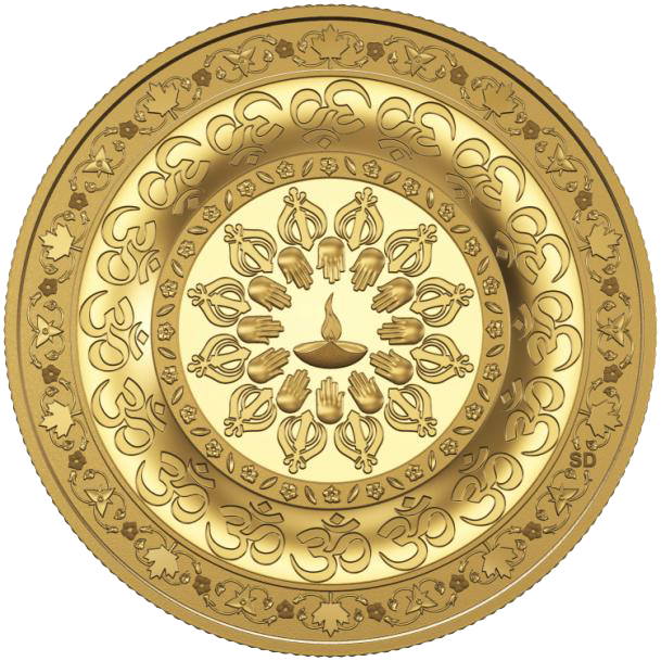 Canada 2015 Diwali - Diwali Silver Coin Mint (609x609), Png Download