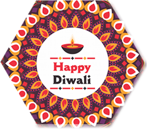 Decorated Diya Diwali Hexa Coaster (540x720), Png Download