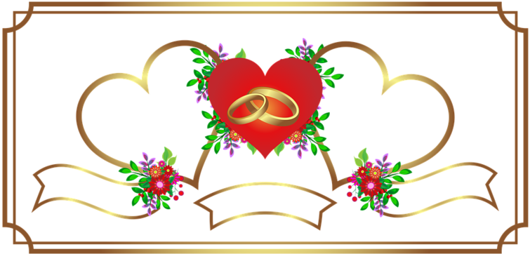 Wedding Heart (800x404), Png Download