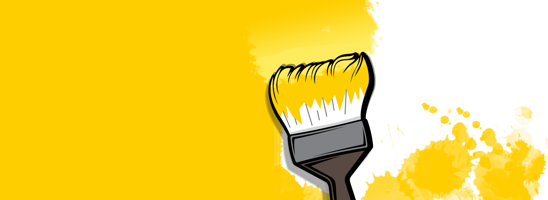 Brush Painting Cartoon Background - Paint Brush Coloring Page (1920x700), Png Download