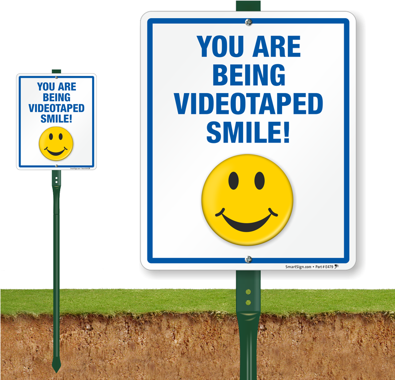 Zoom, Price, Buy - You Are On Camera Signs (800x800), Png Download
