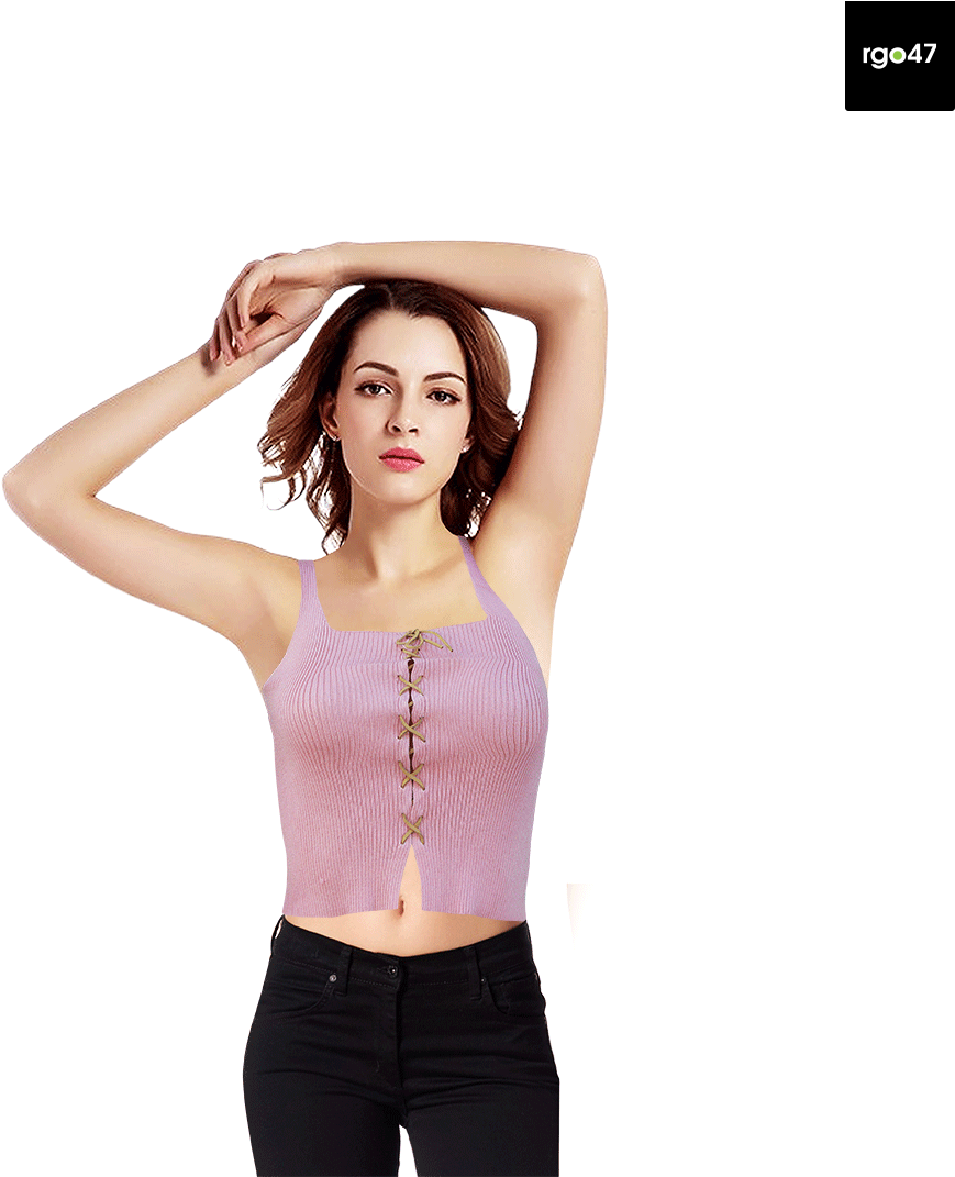 Women Sleeveless Slim Strap Tank Top - Girl (1080x1080), Png Download