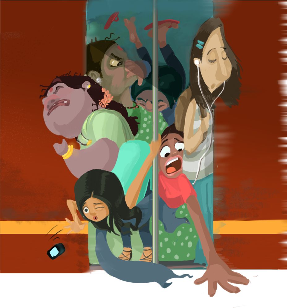Anyway - Mumbai Local Train Illustration (928x996), Png Download
