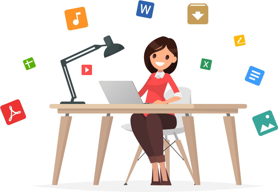 Access Your Files Like A Pro With Pcloud Premium Plus - Woman With Laptop Clipart (1140x664), Png Download