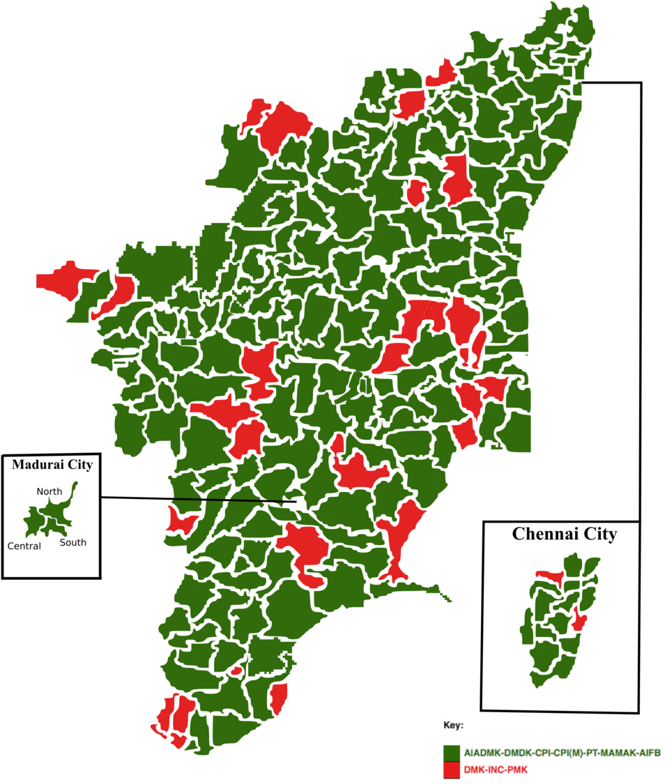 2011 Tamil Nadu Legislative Election Map - Tamil Nadu Map Outline (970x1143), Png Download